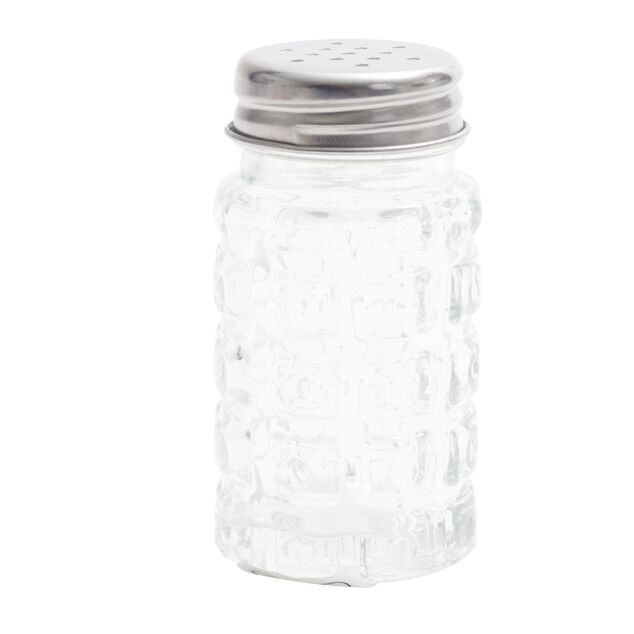 Sali&egrave;re et poivri&egrave;re de table en verre et inox 50ml