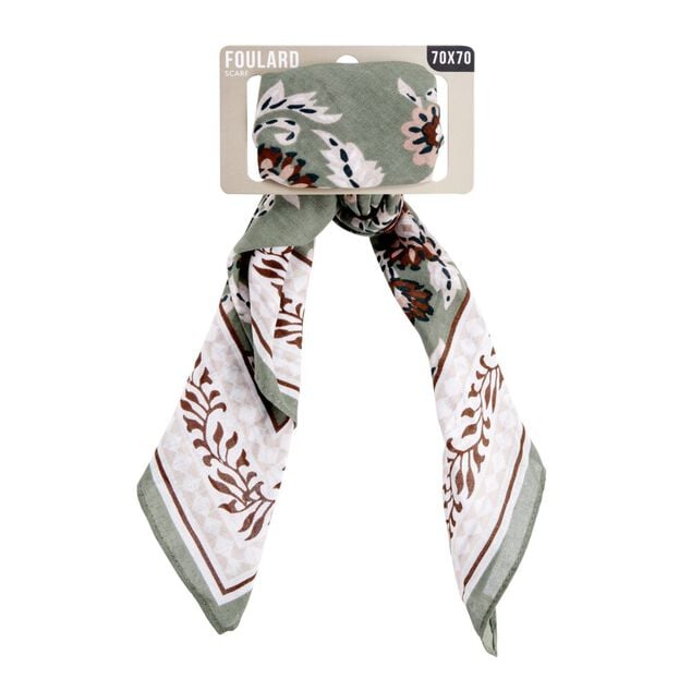 Foulard carr&eacute; 100% coton 70x70cm (2 mod&egrave;les)