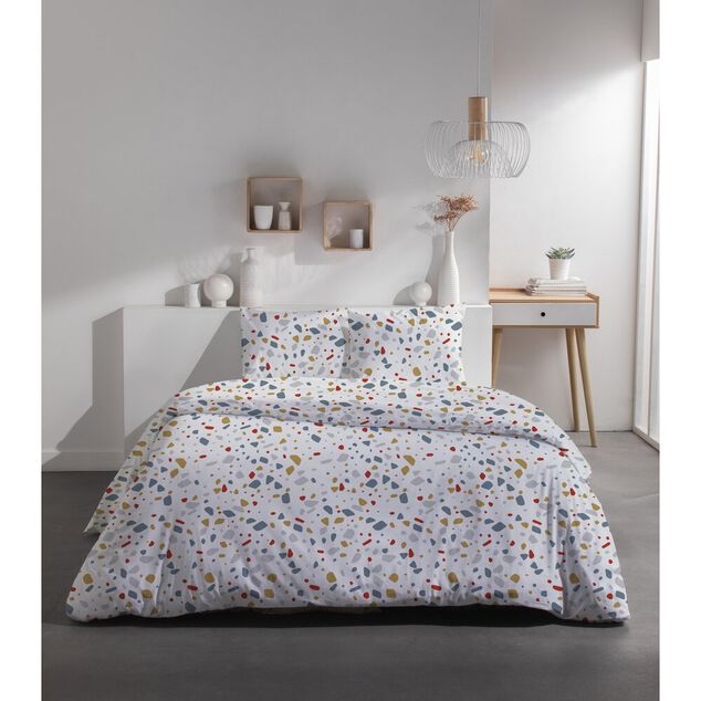 Parure de lit 220x240cm 2 personnes motifs imprim&eacute;s 3 pi&egrave;ces (3 mod&egrave;les)