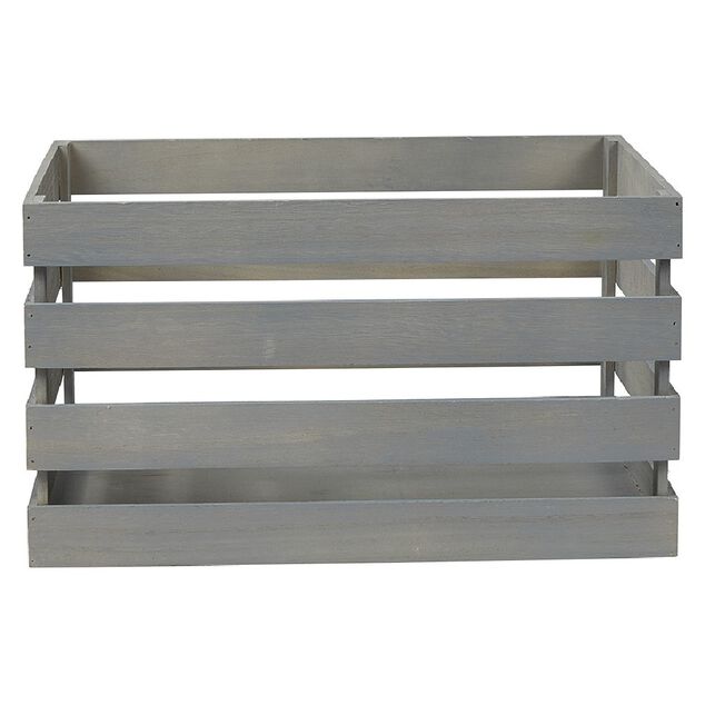 Caisse de rangement en bois gris