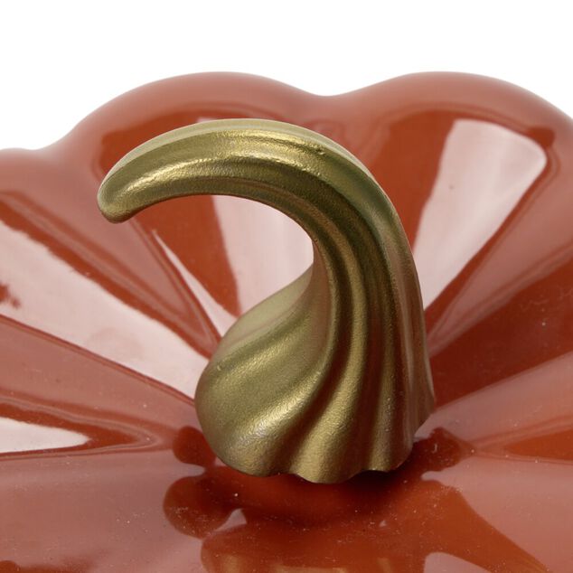 Cocotte fonte forme citrouille &Oslash;24xH18,5cm (2 mod&egrave;les cr&egrave;me ou rouille)