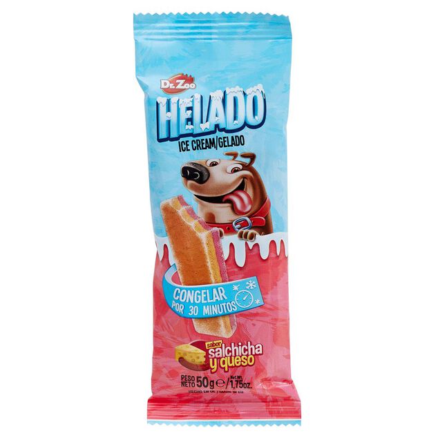 Glace chien saveur saucisse fromage 50g