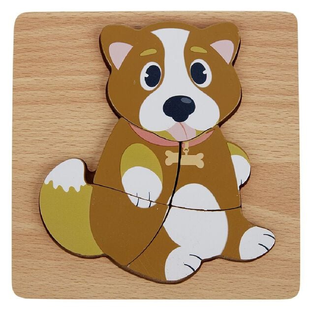 Puzzle animaux bois 2-6 ans