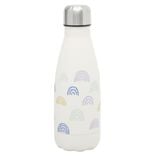 Bouteille isotherme blanc motif arc-en-ciel 350ml