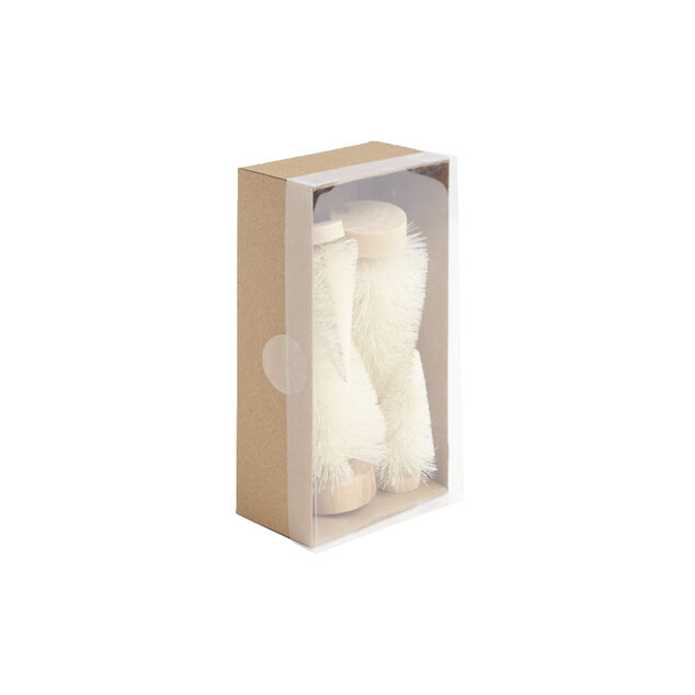 Lot de 4 mini sapins d&eacute;coratifs - 2 mod&egrave;les vert ou blanc