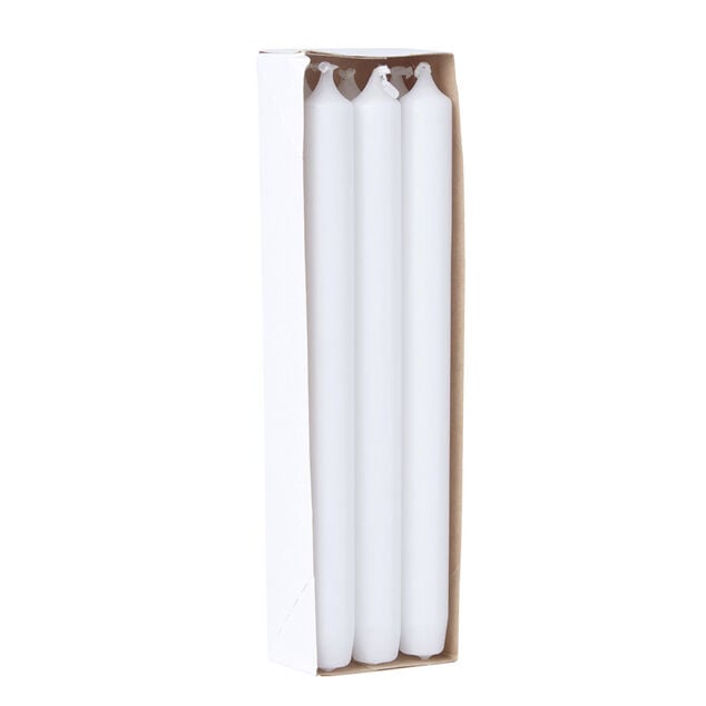 Bougie chandelle blanche Ø2xH25 cm x6