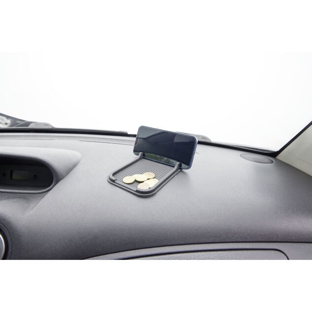 Organisateur de voiture antidérapant 2en1 plastique noir 10,5x18,5cm