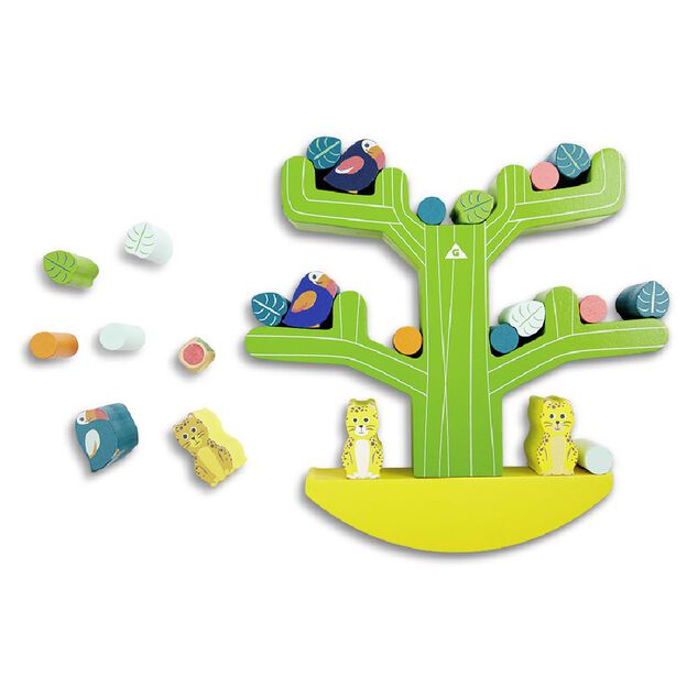 Jeu Arbre balancier animaux et formes en bois