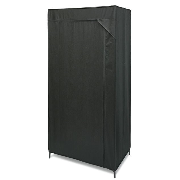 Armoire penderie en tissu noir 70x46xH146cm