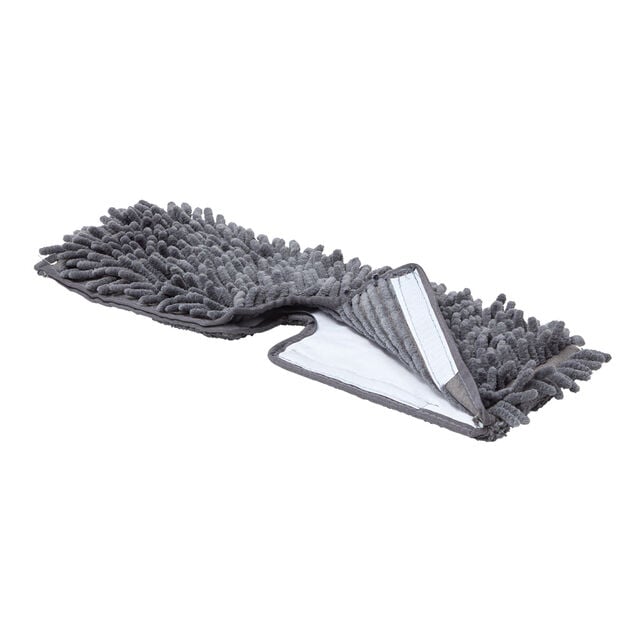 Recharge pour balai plat duo microfibre chenille gris