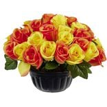 Boule de roses - Fleur artificielle orange et jaune