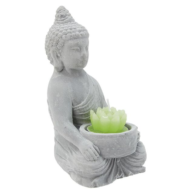 Décoration Bouddha avec plante et bougie