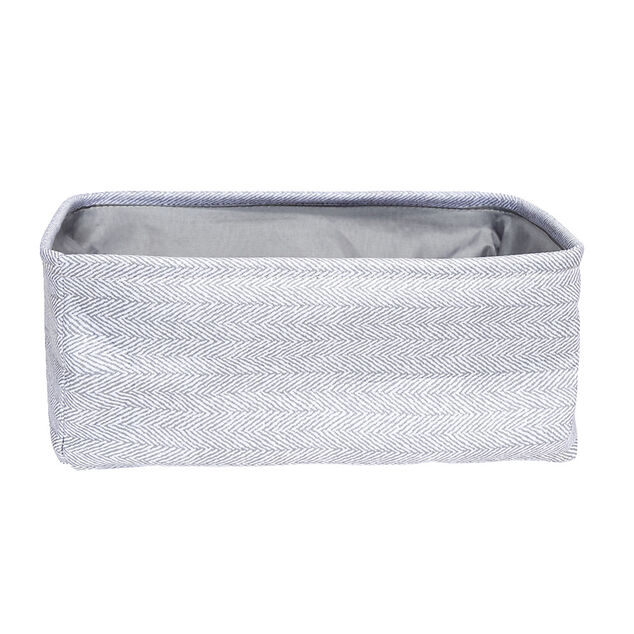 Pani&egrave;re de rangement rectangulaire tiss&eacute; gris 35x24xH13cm
