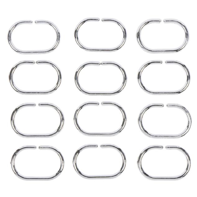 Anneau de douche gris ovale x12