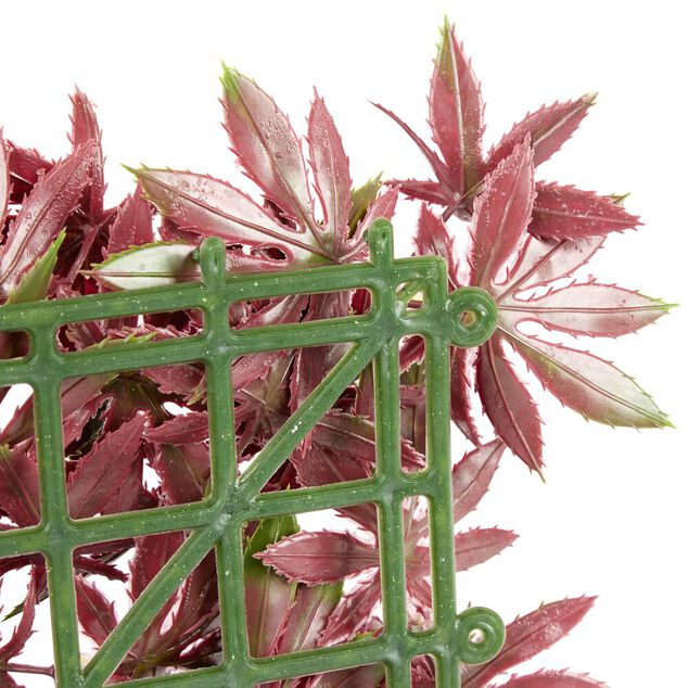 Carr&eacute; de fleur artificielle mural vert 25x25cm