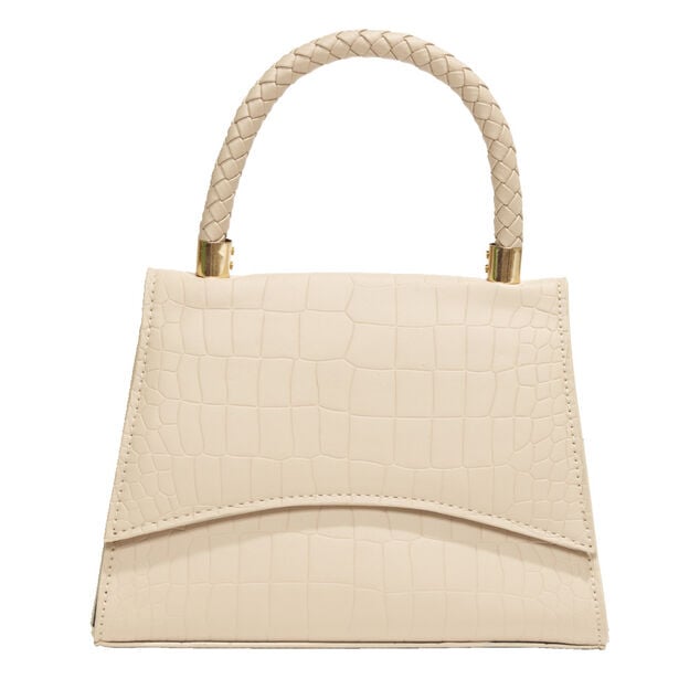 Sac &agrave; main simili effet croco avec bandouli&egrave;re amovible 21x8xH15cm - 3 mod&egrave;les