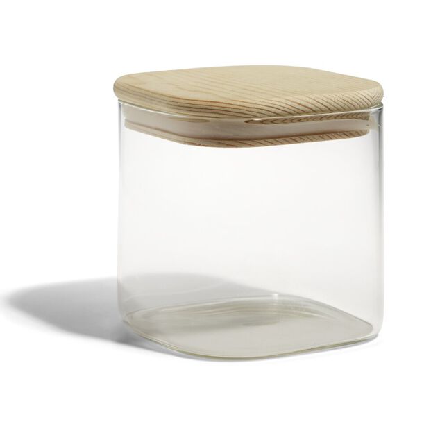 Bocal de conservation 60cl en verre avec couvercle en bois