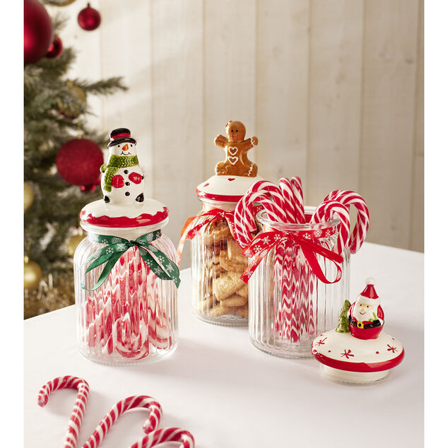 Bonbonni&egrave;re No&euml;l en verre 1L (3 mod&egrave;les)