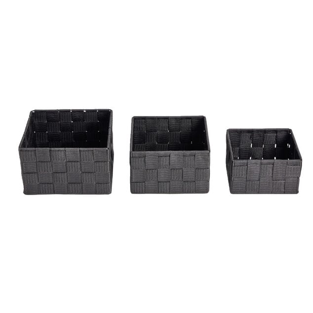 Lot de 3 pani&egrave;res tress&eacute;es 3 tailles - 2 mod&egrave;les gris clair ou fonc&eacute;