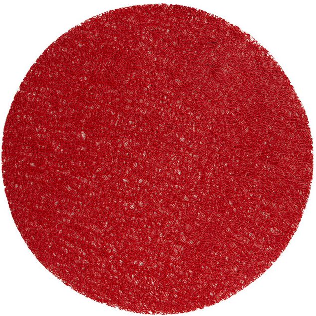 Set de table rond pvc effet spaghetti rouge uni &oslash;38 cm