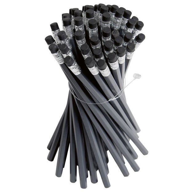 Crayon &agrave; papier en bois dans baril plastique x50