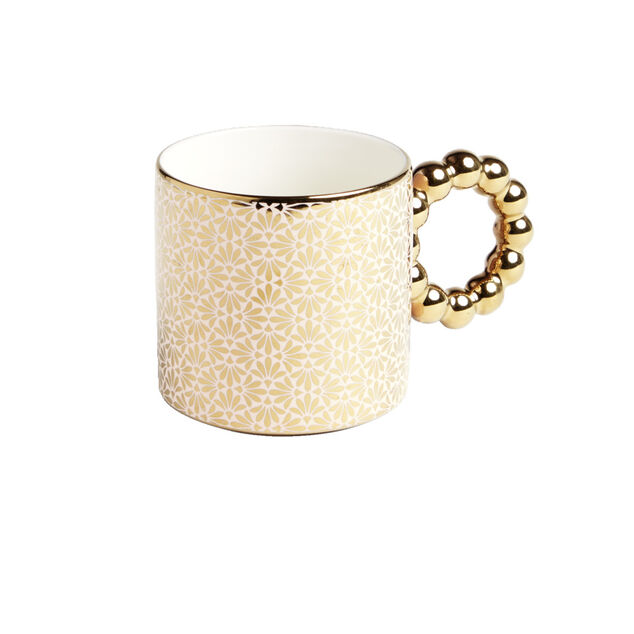 Lot de 2 mugs 30cl design chic rose et dor&eacute;