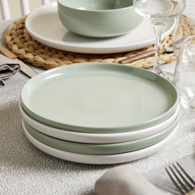 Assiette &agrave; dessert Oslo en gr&egrave;s vert &Oslash;20cm