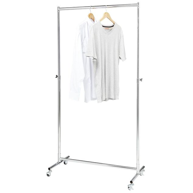 Portant charge lourde extensible acier chromé 88x42xH117.5à172cm