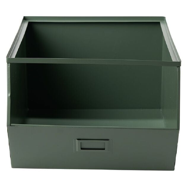 Bac superposable en m&eacute;tal vert - L33 x l25 x H28,5 cm