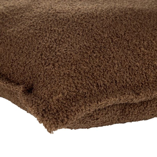 Coussin carr&eacute; bouclette uni 60x60cm (2 mod&egrave;les rouge ou marron)