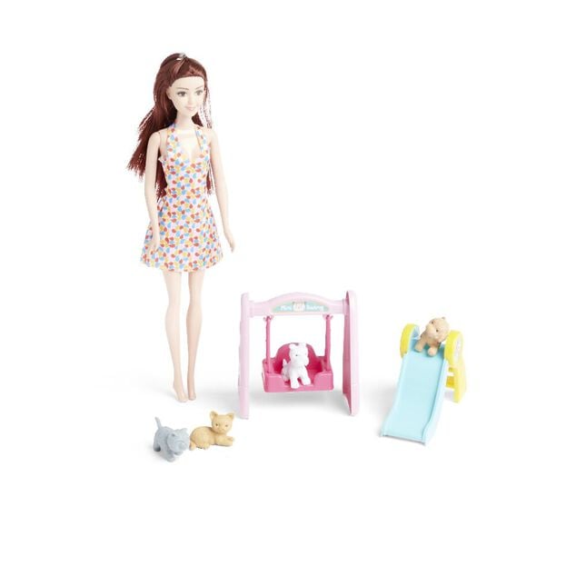 Poup&eacute;e mannequin Elly's avec fillette et animaux