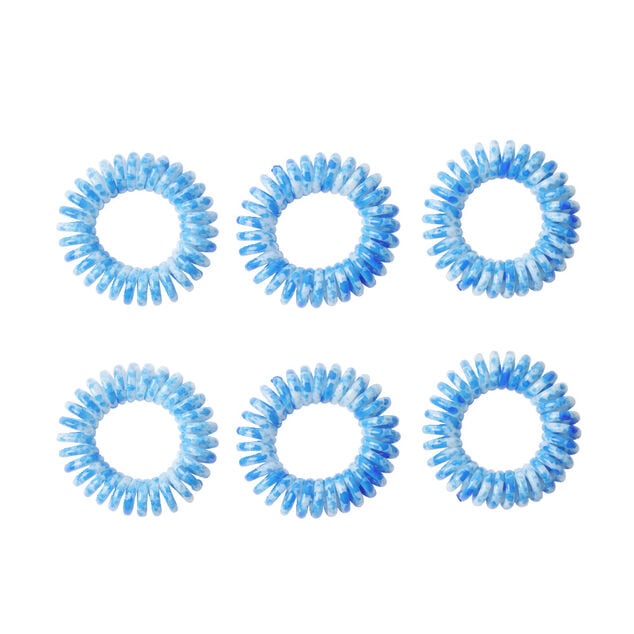 &Eacute;lastique &agrave; cheveux x6 plastique spirale &Oslash;4,5cm (6 mod&egrave;les)