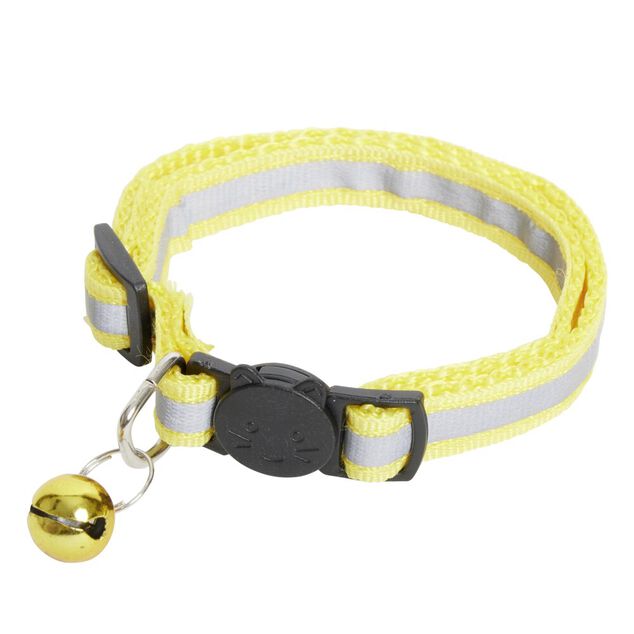 Collier pour chat réfléchissant ajustable avec clochette L30cm (4 modèles)