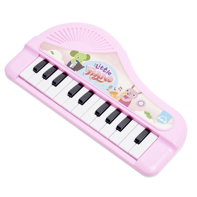 Mini piano électrique enfant plastique rose L20,5cm