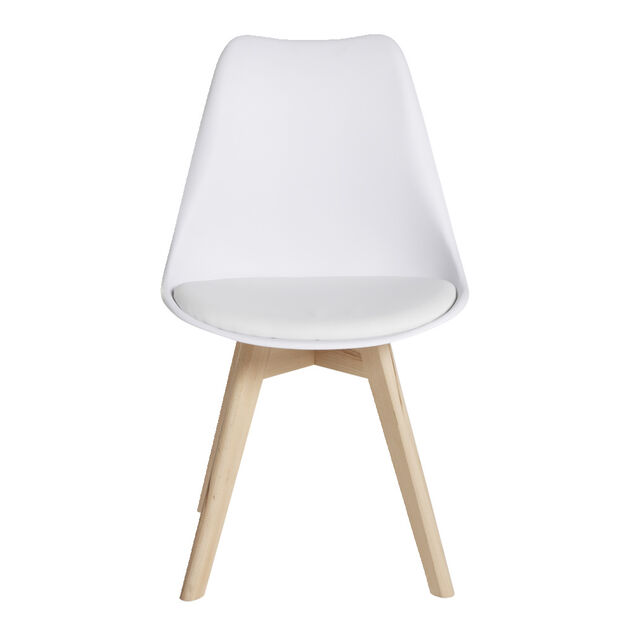 Chaise en bois Chlo&eacute; blanche 57x49xH82cm
