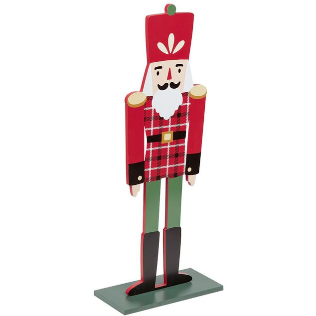 Soldat Casse-Noisette rouge d&eacute;co de No&euml;l &agrave; poser