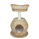 Arbre &agrave; chat en jacinthe beige &Oslash;45xH72,5cm