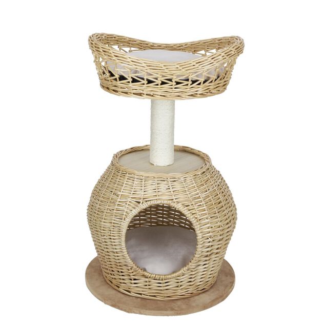 Arbre &agrave; chat en jacinthe beige &Oslash;45xH72,5cm