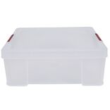 Boîte de rangement transparente à clips 27 L