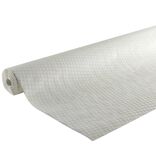 Nappe en papier gaufr&eacute; toile de lin blanc 1,2x15m