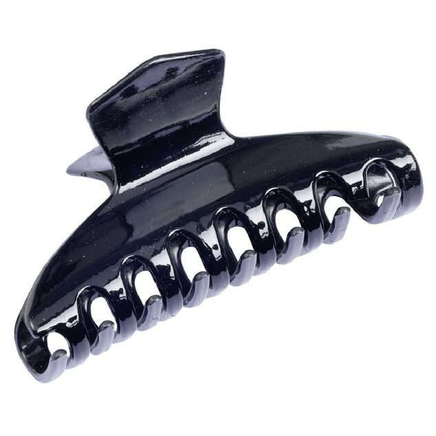 Pince &agrave; cheveux noir brillant L9cm