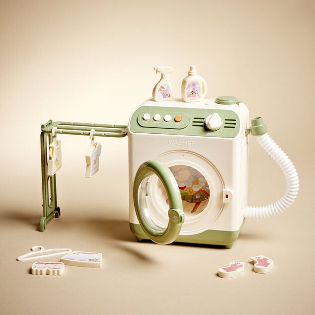 Jouet int&eacute;ractif machine &agrave; laver enfant 15x11xH19cm
