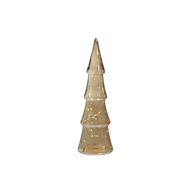 Sapin lumineux &agrave; LED ambre marron H.26 cm