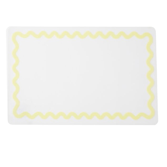 Set de table rectangulaire vague jaune et blanc 28,5x43,5cm