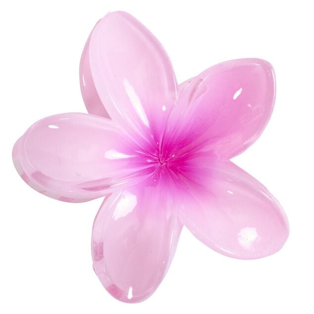 Pince &agrave; cheveux fleur hawa&iuml;enne plastique color&eacute; &Oslash;8cm (6 mod&egrave;les)
