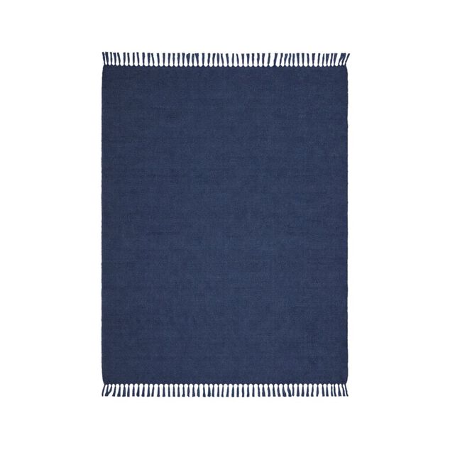 Tapis rectangulaire &agrave; franges en fibres couleur unie 120x180cm (3 mod&egrave;les)