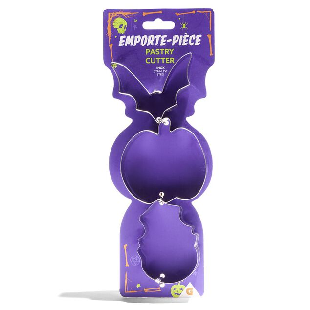 Emporte-pi&egrave;ces Halloween inox x3