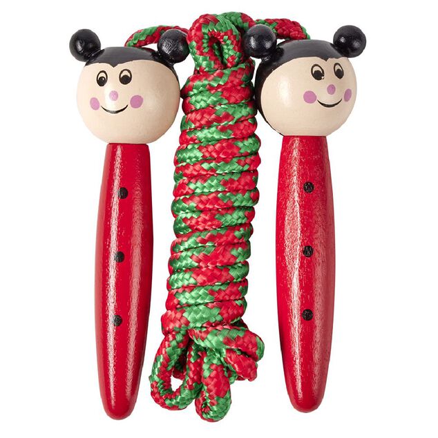 Corde &agrave; sauter poign&eacute;e animal en bois L157cm