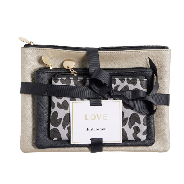 Ensemble de 3 pochettes plates assorties - 2 mod&egrave;les