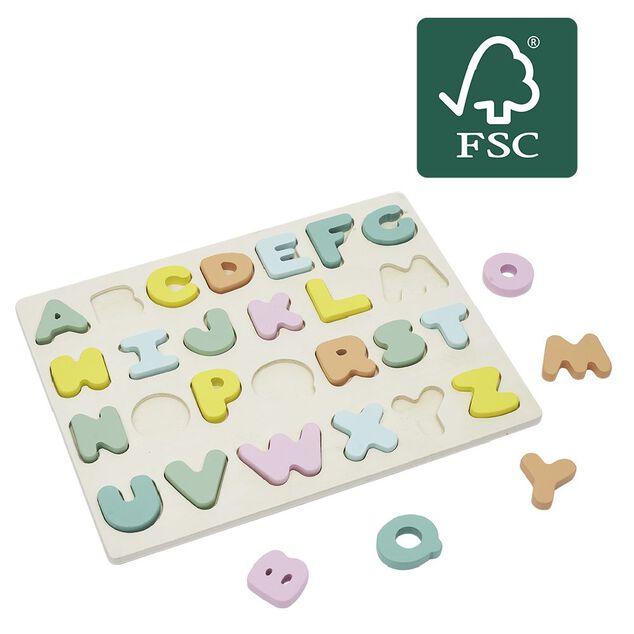 Puzzle alphabet en bois 26 pi&egrave;ces